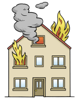 Ein brennendes Haus