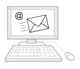 Email-Zeichen auf einem Computer